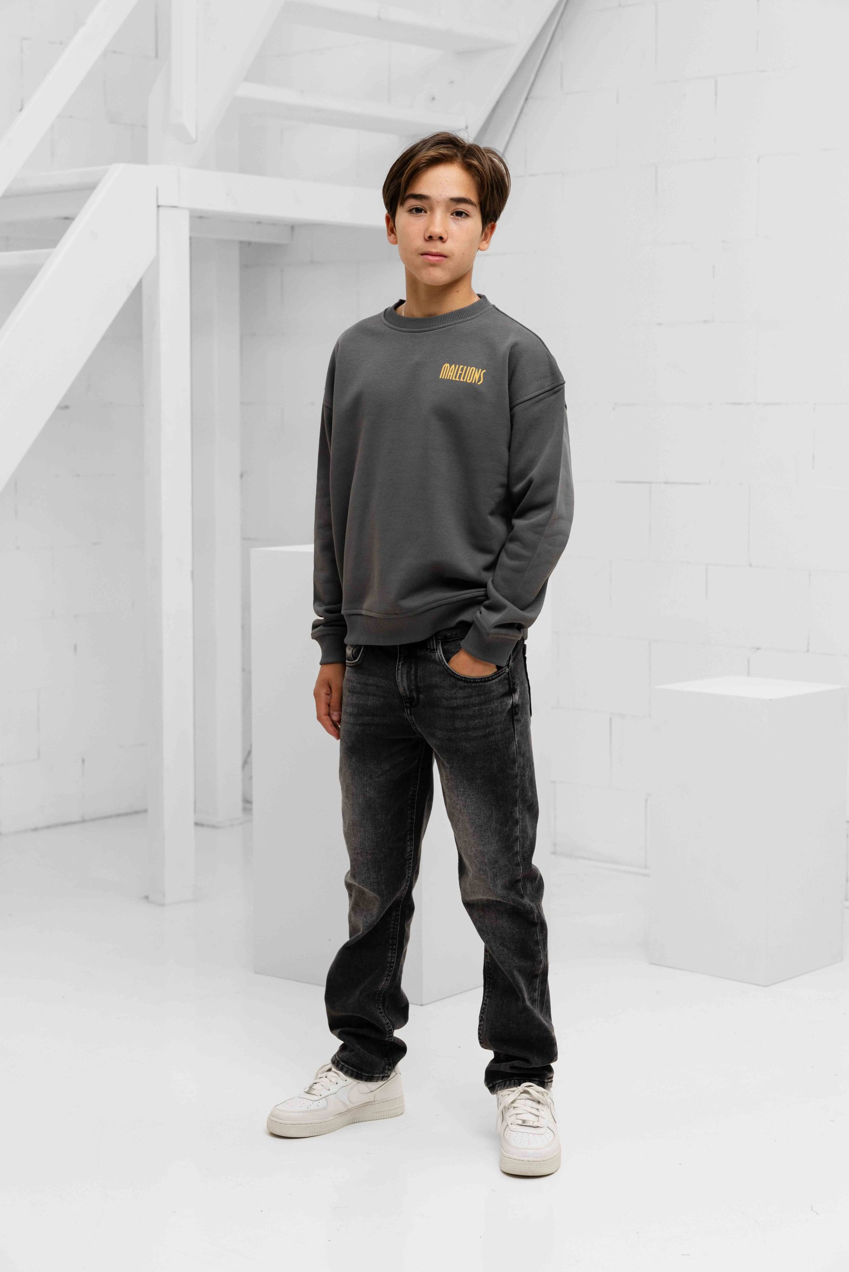 Malelions Hollywood Map Sweater Kids Grijs