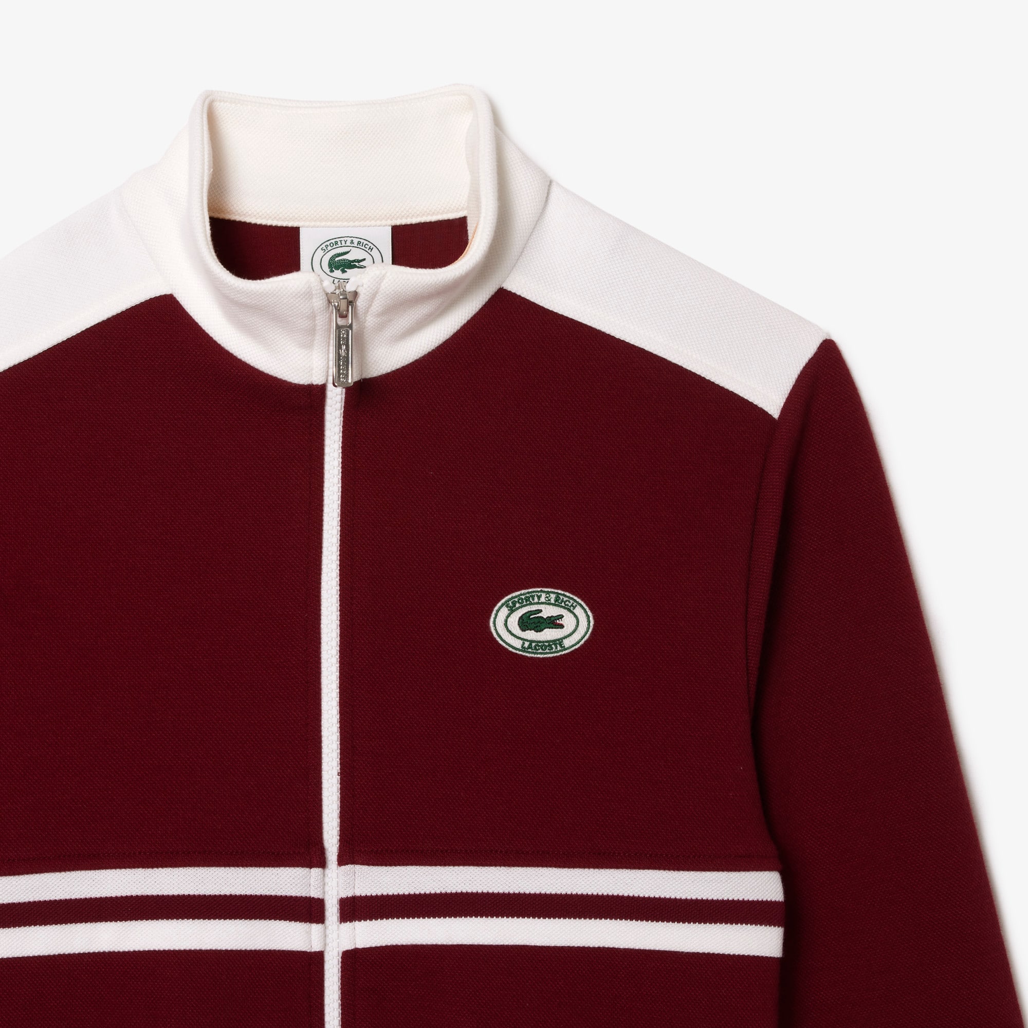 Sweatshirt zippé Lacoste x Sporty & Rich à rayures Sweatshirts - Rouge - Lacoste - Femme