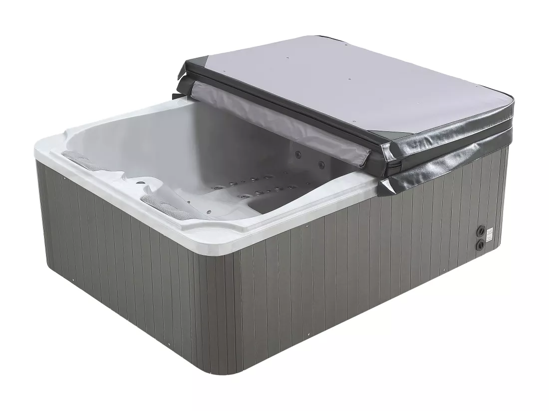 SPA 3 places blanc perlé avec bâche - 65 jets - L210 x P158 x H73 cm - Système BALBOA - FIDJI VI