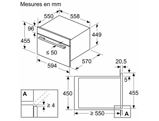 SIEMENS - Micro ondes Combiné CM585AGS1, iQ500, combine compact, 44 litres