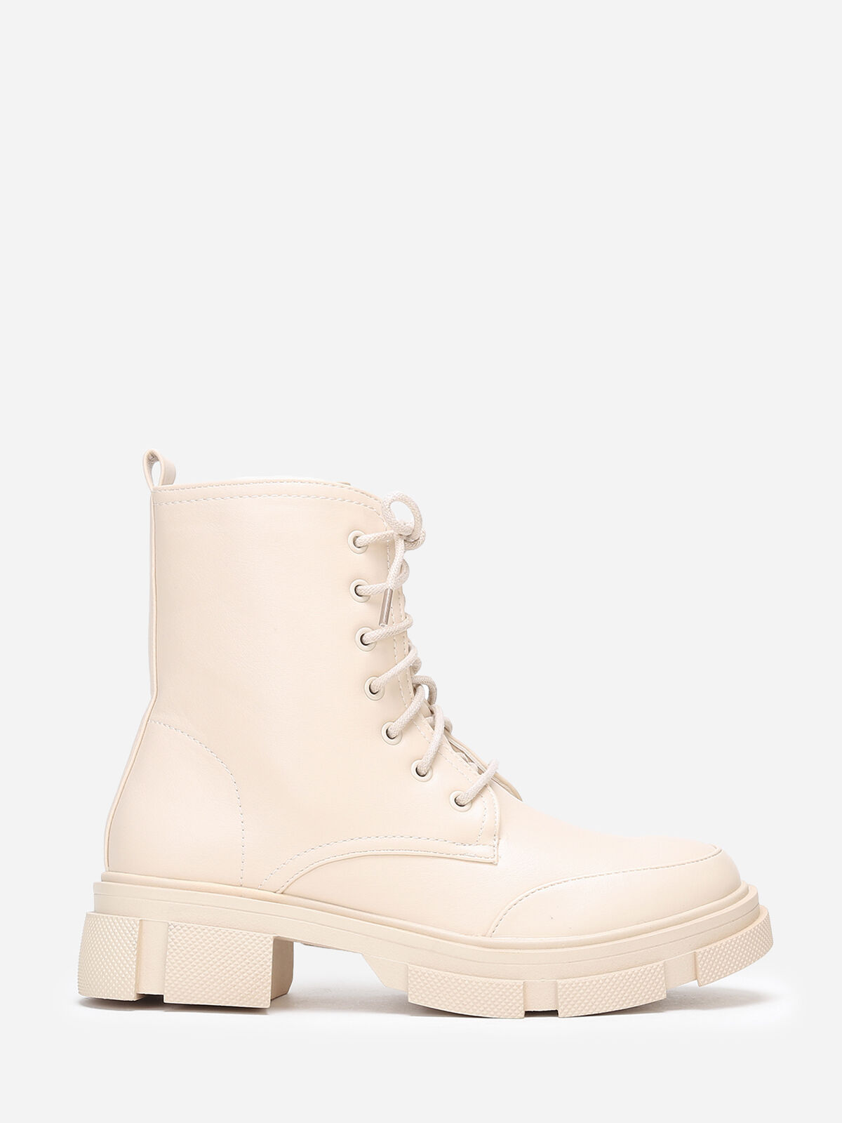 Bottines chunky style rangers- Beige