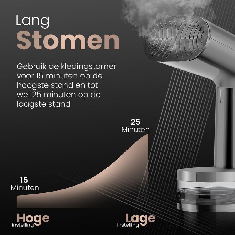 FLOWSTEAM® Luxe Kledingstomer - Handstomer - Stoomapparaat Kleding - Matte Gray Edition