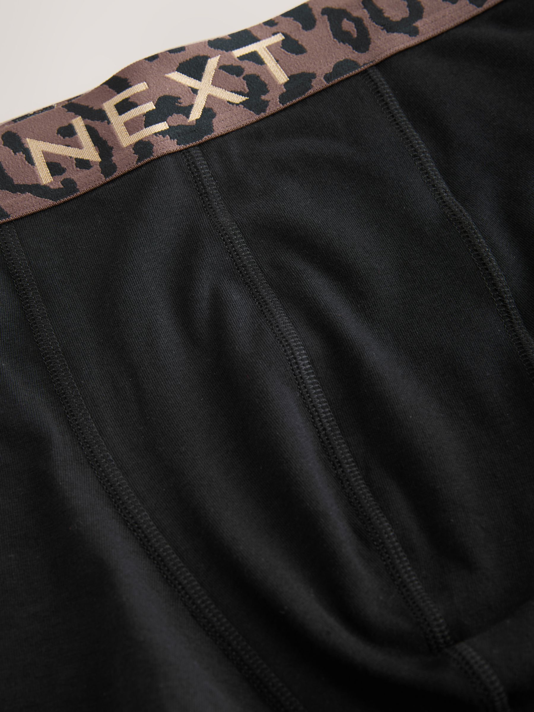 Zwarte tailleband met dierenprint - Verpakking van 5 trunks boxer