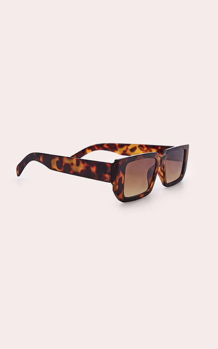 Tortoiseshell Lunettes De Soleil Rectangulaires