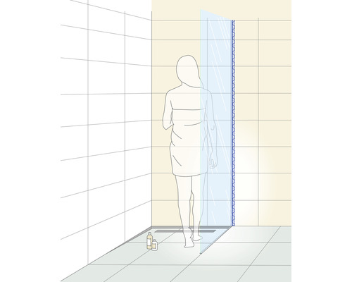 Wig voor glasmontage op de vloer Dural Shower-GK Wand Lengte 220 cm Hoogte 19 mm