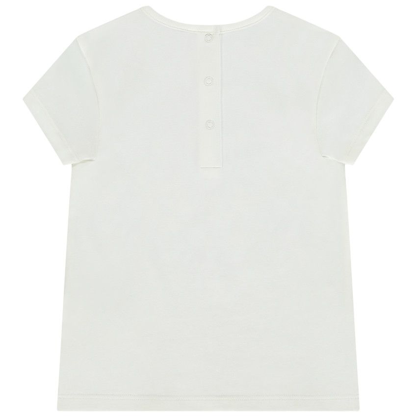 T-shirt manches courtes print fantaisie pour bébé fille - Ecru