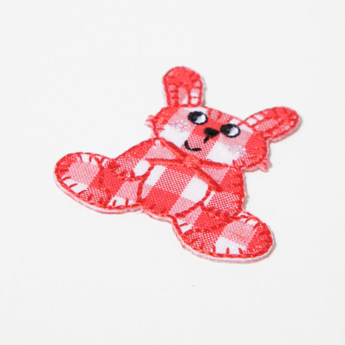 Atelier Veritas-Patch vichy konijn 4,5x4,5cm