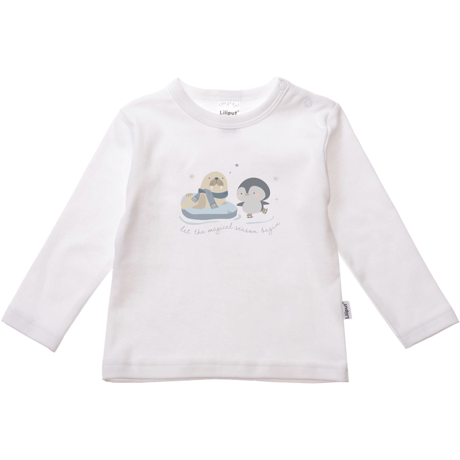 Liliput Langarmshirt Pinguin und Robbe weiss