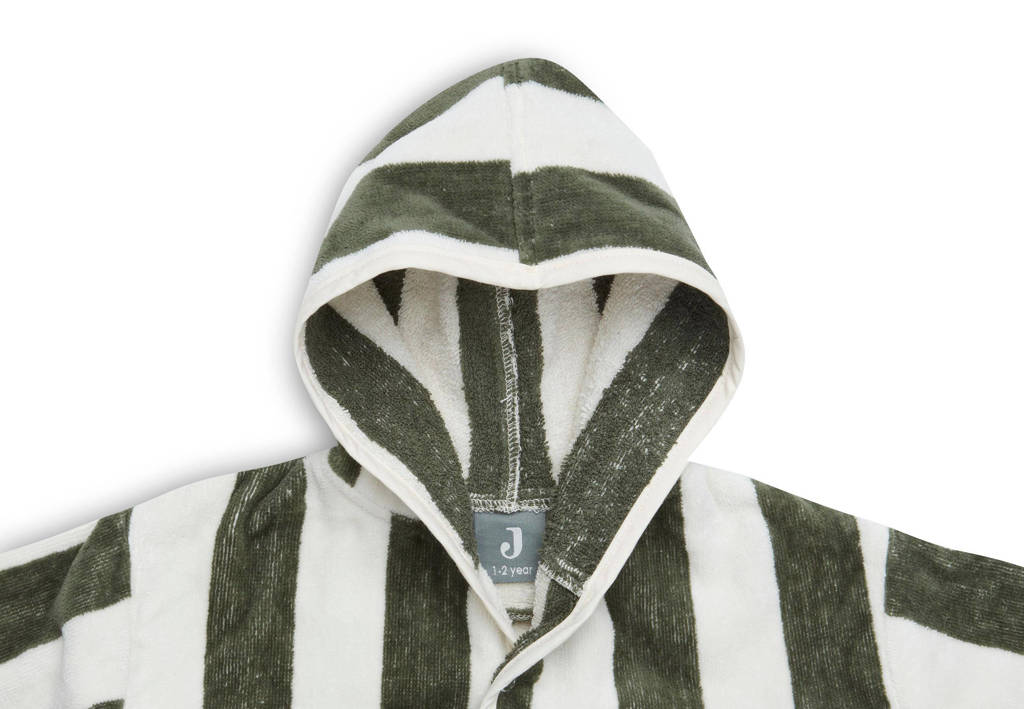 badstof badjas 3-4 jaar Stripe Terry Leaf Green GOTS