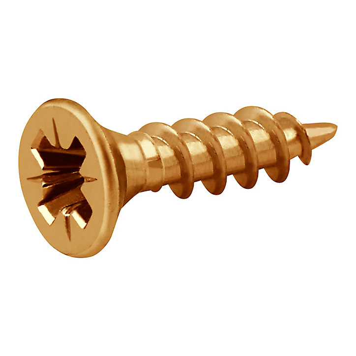 Vis à bois pozidriv tête fraisée zinguée jaune 2.5x10 mm - 100 pièces