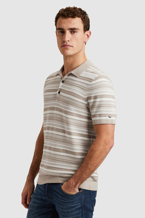 Cast Iron beige heren polo