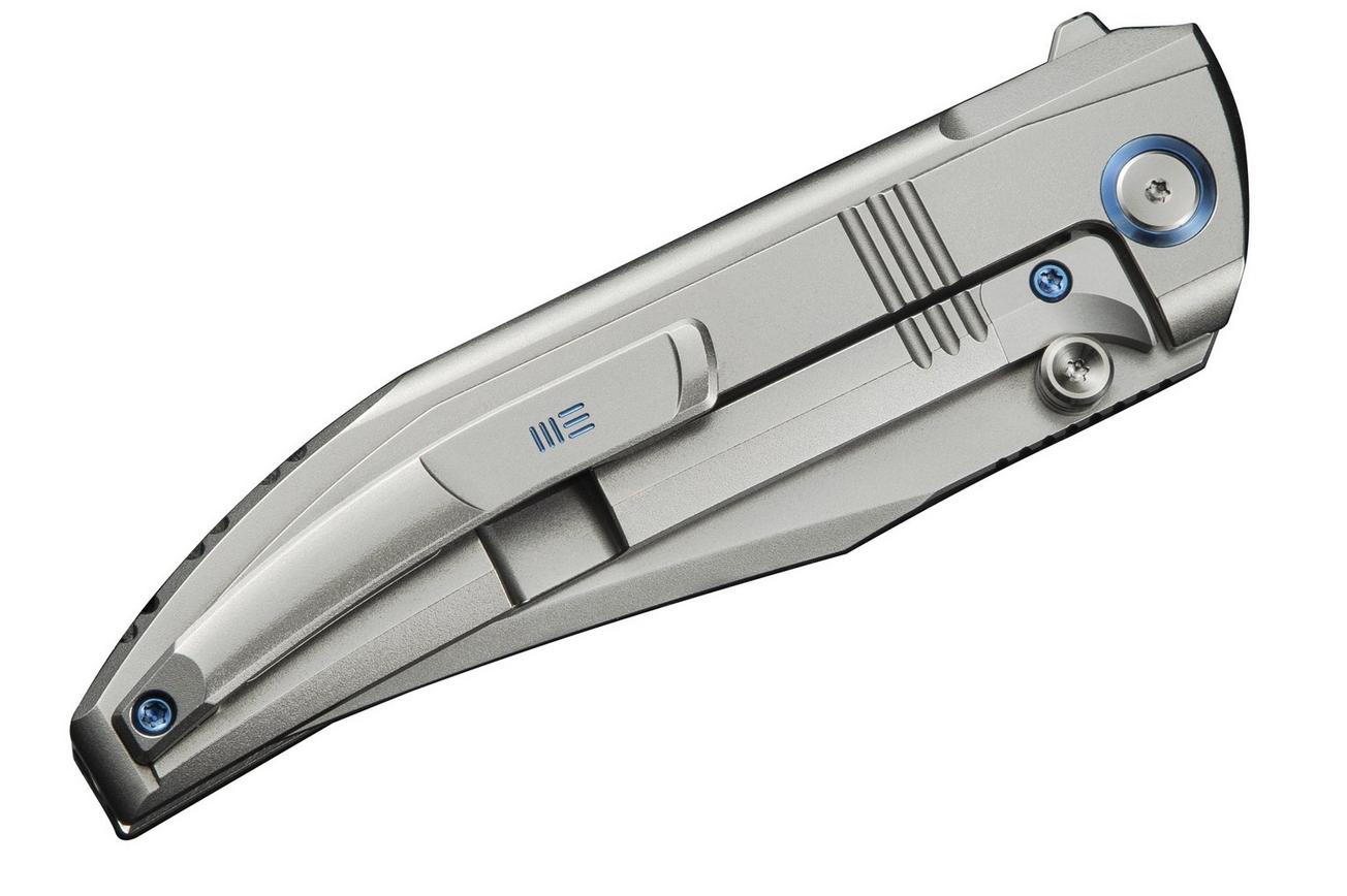 WE Knife Ezinta WE22041-2 Polished Bead Blasted Böhler M390, Polished Bead Blasted Titanium, zakmes