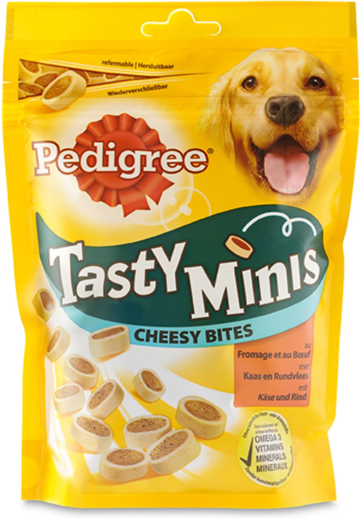 Pedigree tasty mini's cheesy bites 140 g