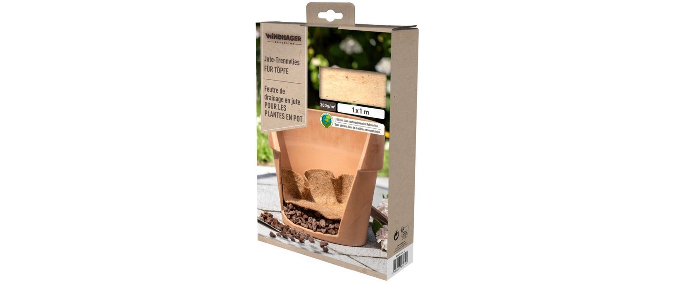 Jute-Trennvlies für Töpfe 1 m x 1 mPflanzenvlies