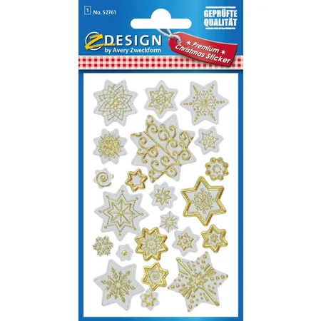 Avery Zweckform Z-Design 52761 Weihnachtssticker, Sterne, 1 Bogen/22 Sticker