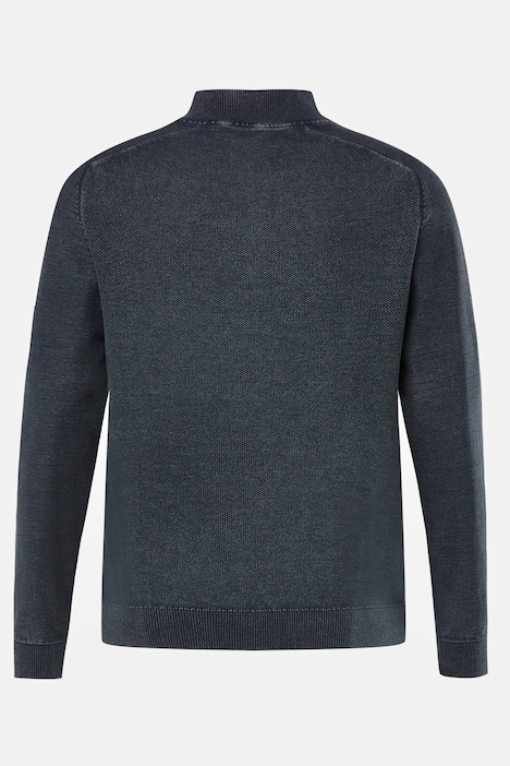 Troyer, stonewashed Strick, Troyerkragen mit Zipper