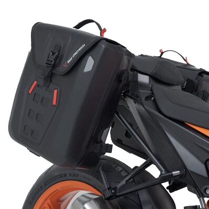 Sacoches cavalières SW-MOTECH SysBag WP M/M (17-23 litres x 2) complet avec support - Noir