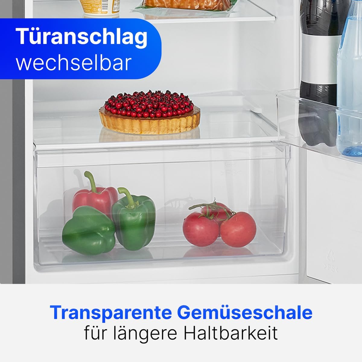 Bomann® Kühlschrank ohne Gefrierfach | Energieklasse E | 143cm | 5 Ablagen | 0°C ~ +8°C | leise 40dB | Getränkekühlschrank | 242L Flaschenkühlschrank | Kühlschrank groß | VS 7316.1 inox