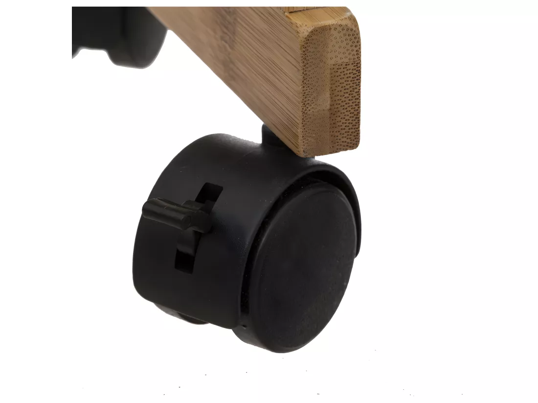 Desserte roulante 3 niveaux en Bambou et Bois Noir H 80 cm