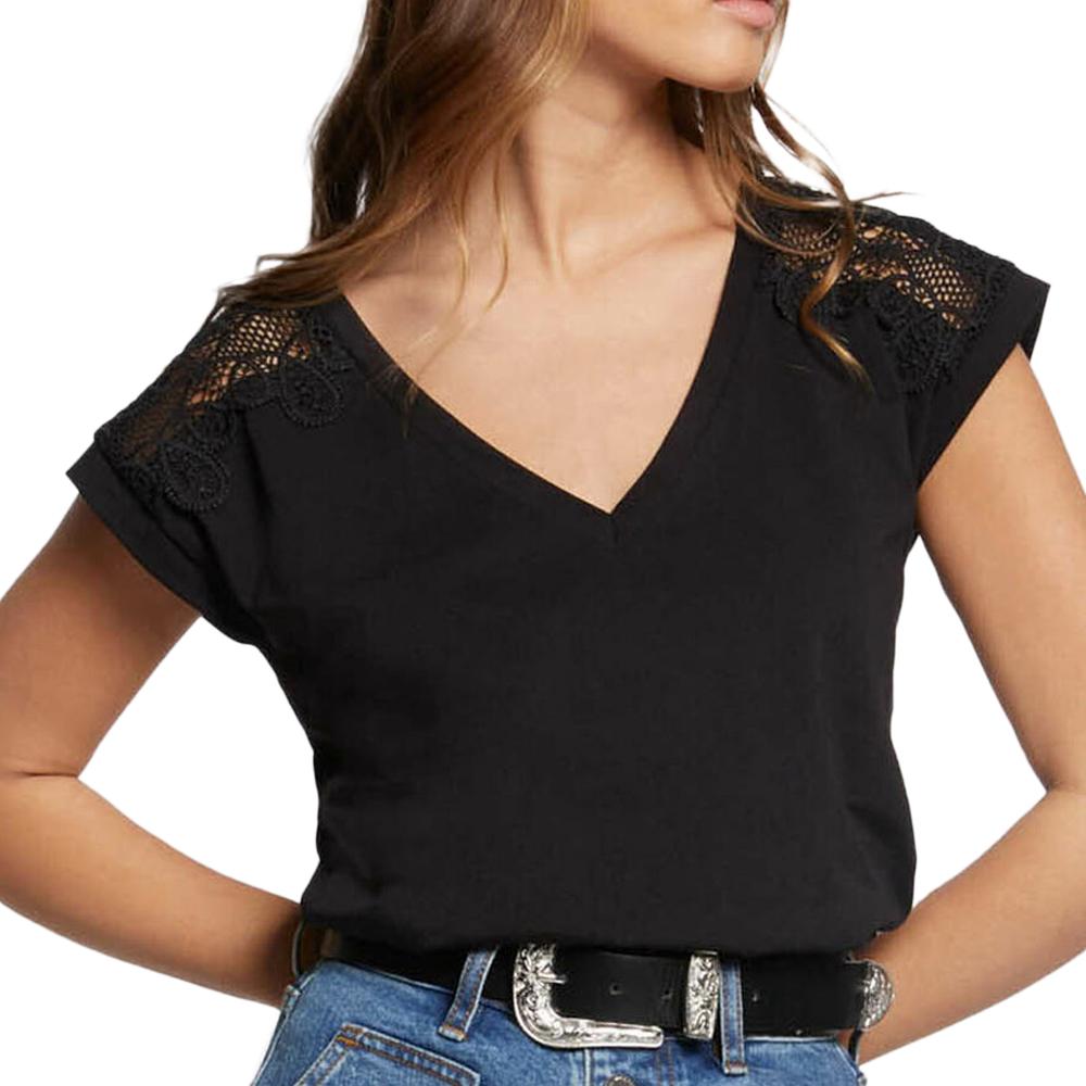 Morgan T-shirt Noir Femme Morgan Deci
