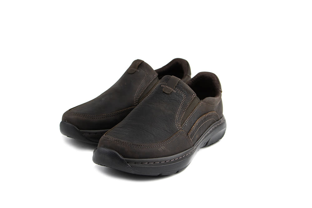 Clarks Instappers Pro Step Dark Tan Leather