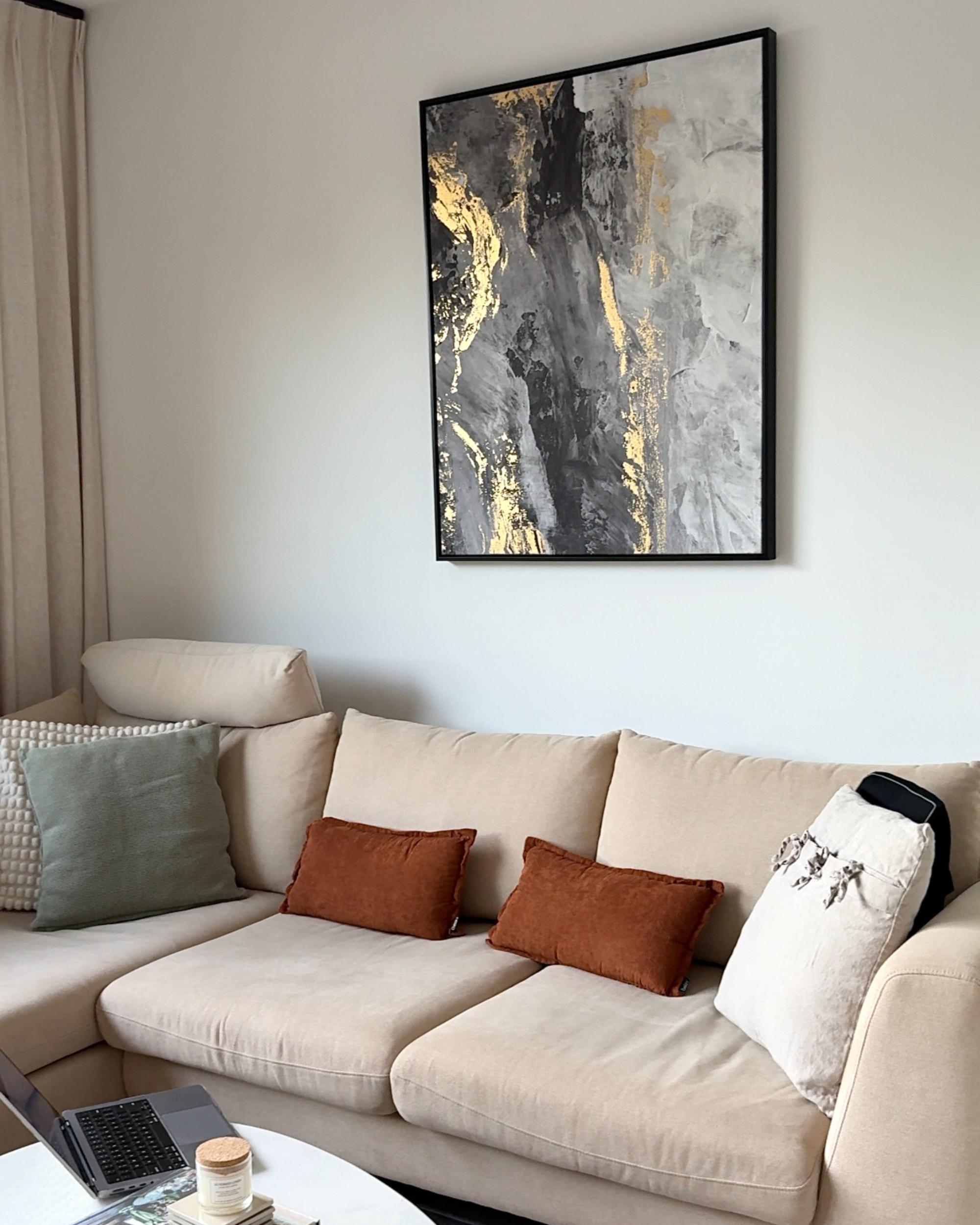 Canvas JESI Abstract motief 83 x 103 cm Grijs