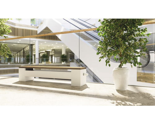 Bankconvectorradiator KORALINE Optimal LDO H 300 x B 1000 x D 265 mm wit met beukenhouten paneel