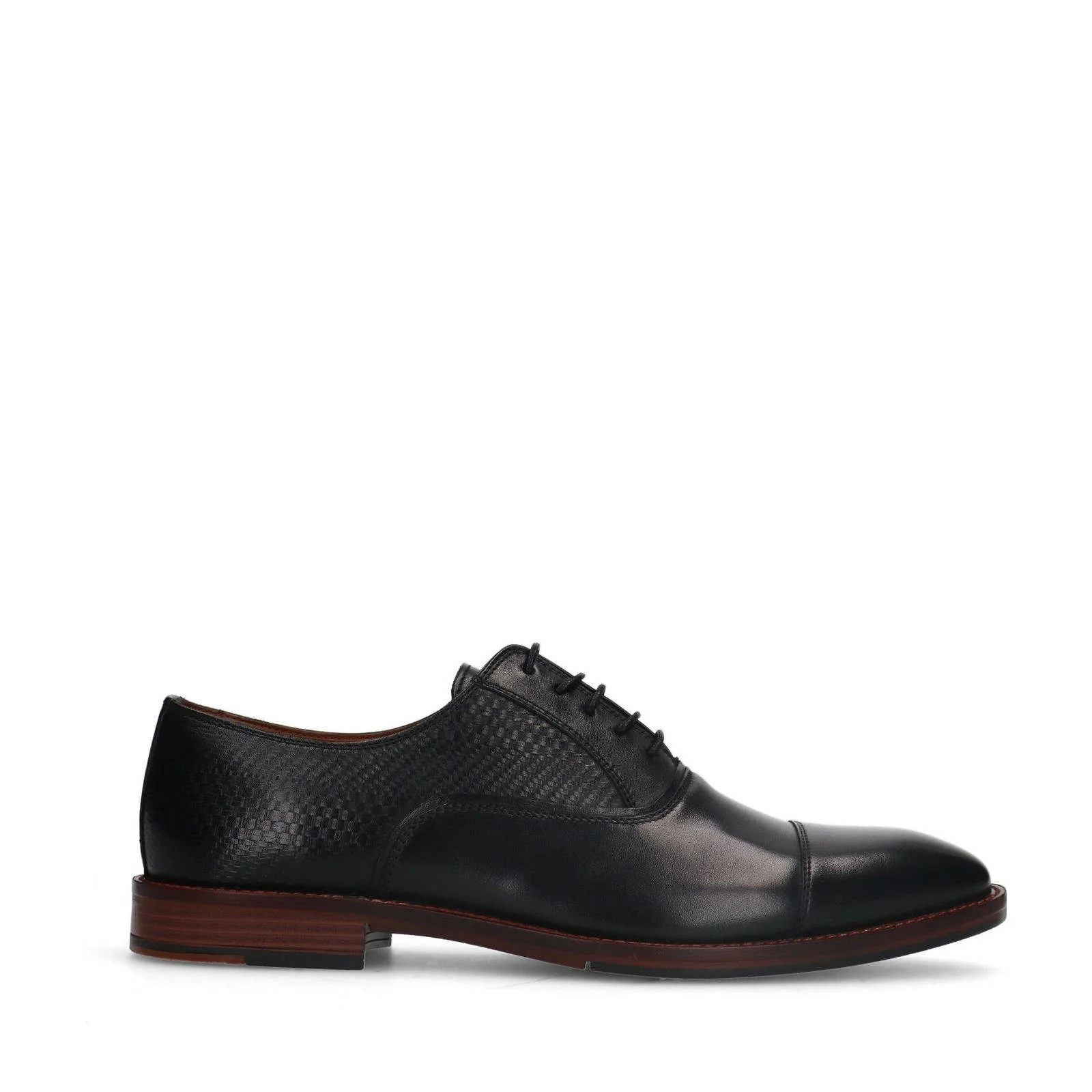 Manfield leren veterschoenen zwart