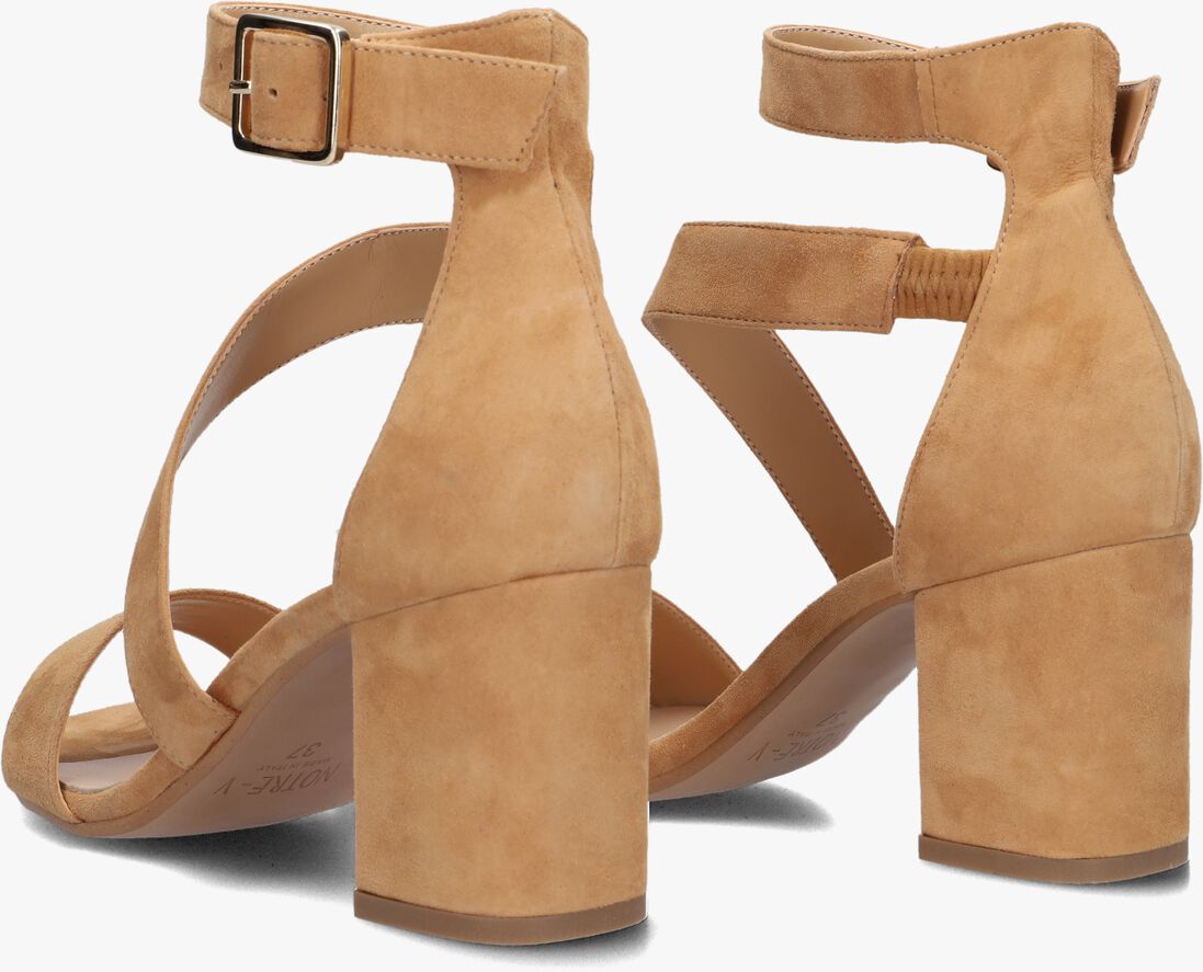 cognac notre-v sandalen met hak 16036