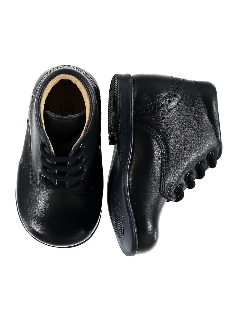 Bottillon mixte cuir marine