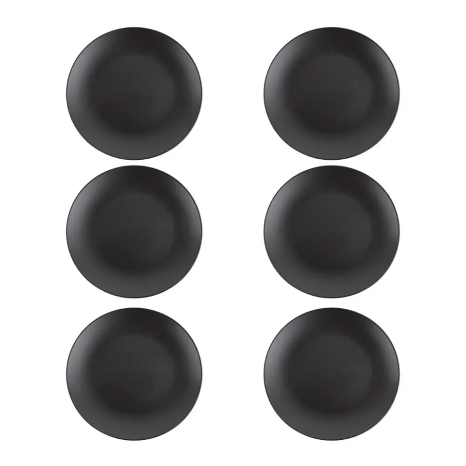 OTIX Bordenset Dinerbord Borden Plat Set van 6 Mat zwart Diameter 27cm