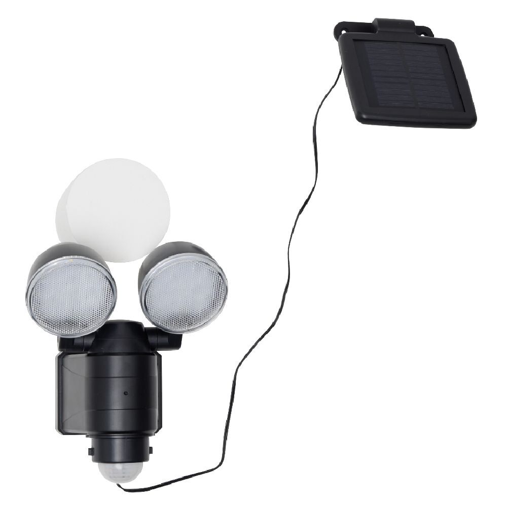 Projecteur solaire mural double tête LED détecteur de mouvement 700lms
