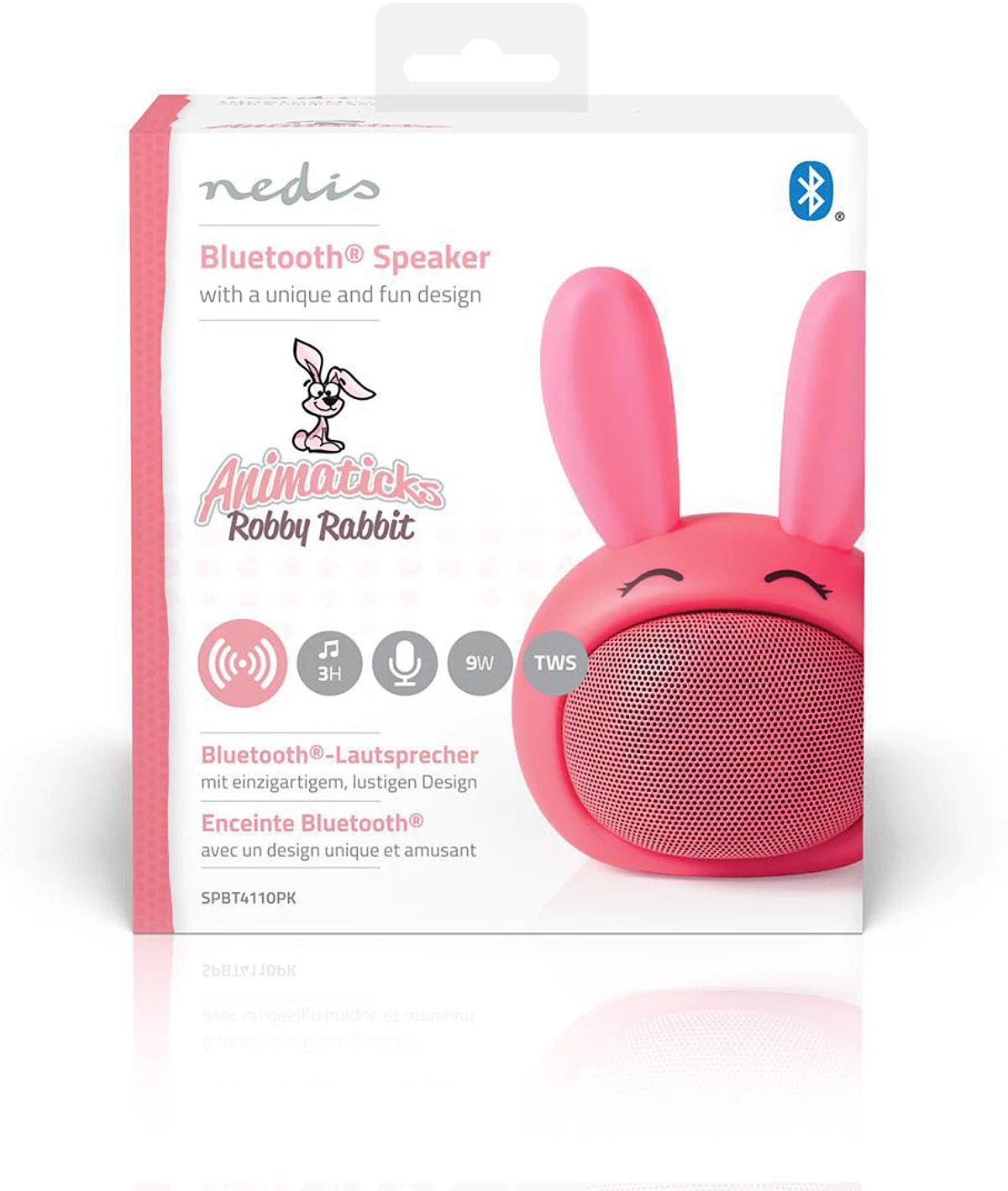 Animaticks Portabler Bluetooth 5.0 Lautsprecher Wireless Speaker (SPBT4110PK) - Robby Rabbit