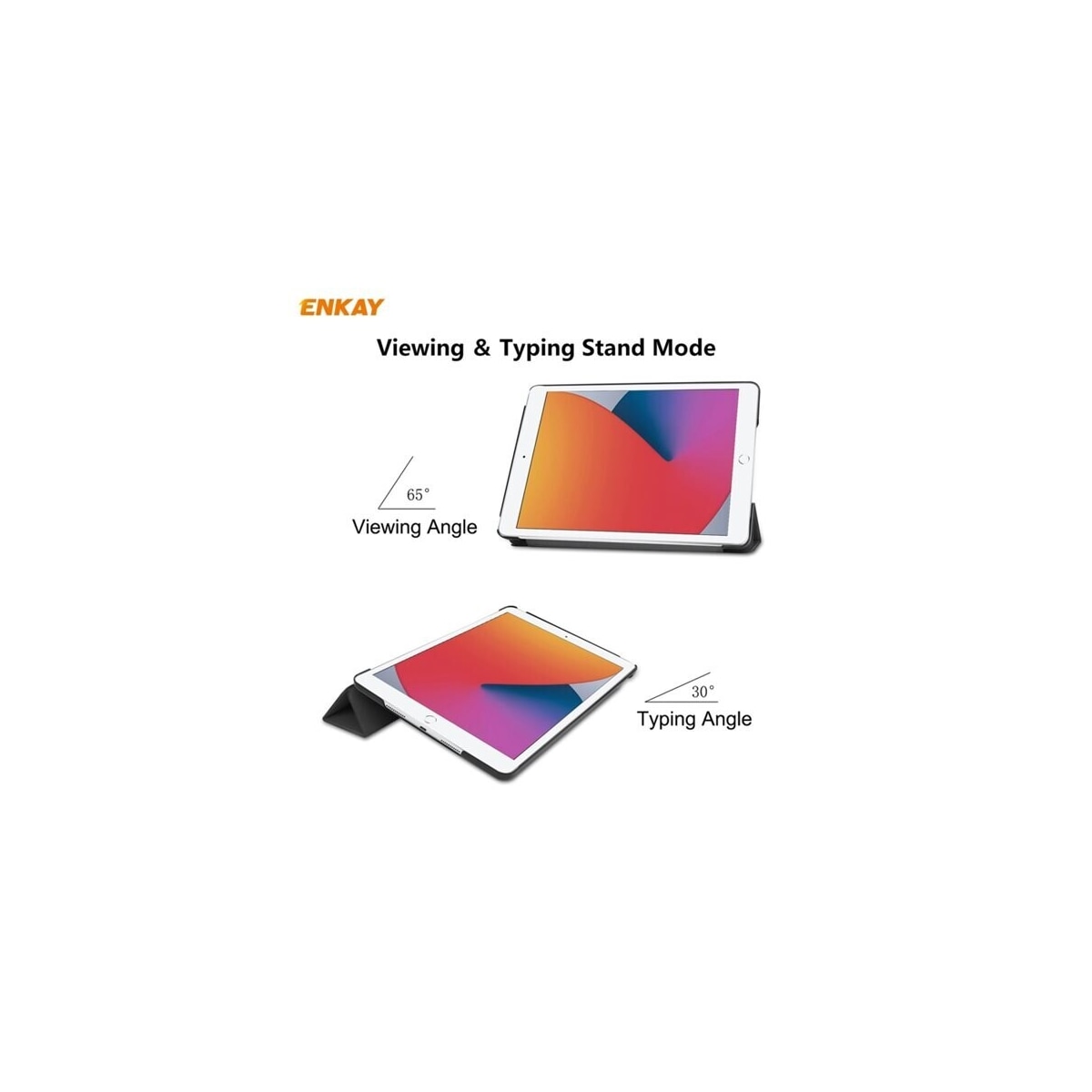 Enkay TriFold Beskyttelsedeksel til iPad 10.2 2021 / 2020 / 2019 Sort