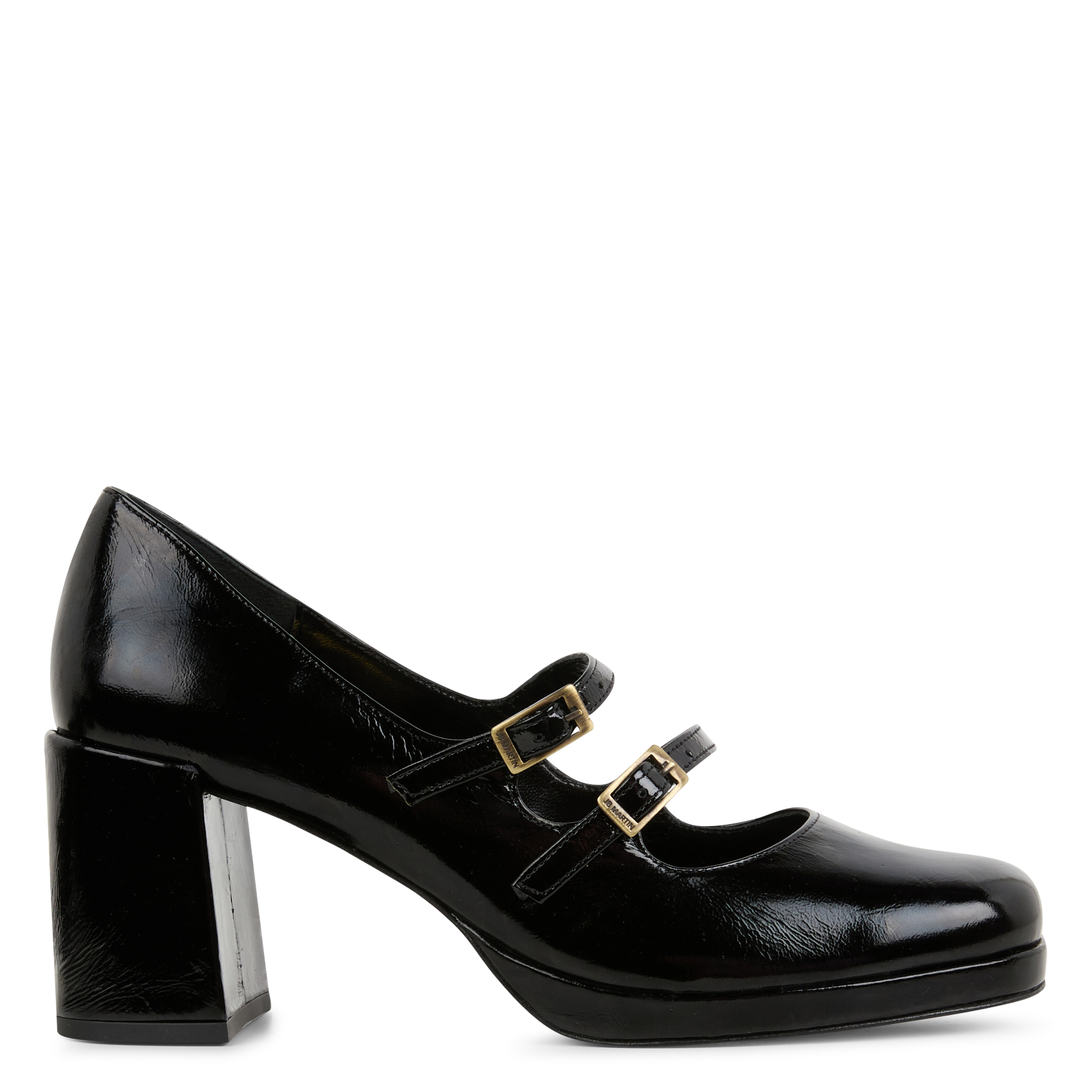 ALORA - Babies à talons en cuir| Noir