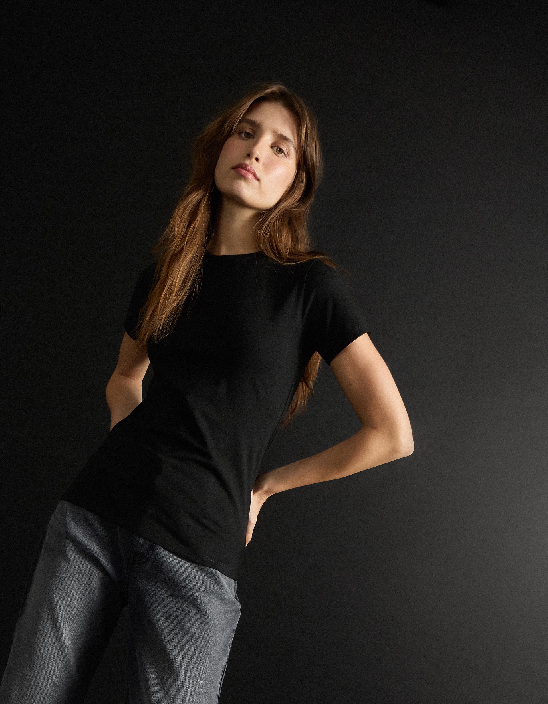 T-shirt, Mulher, Preto