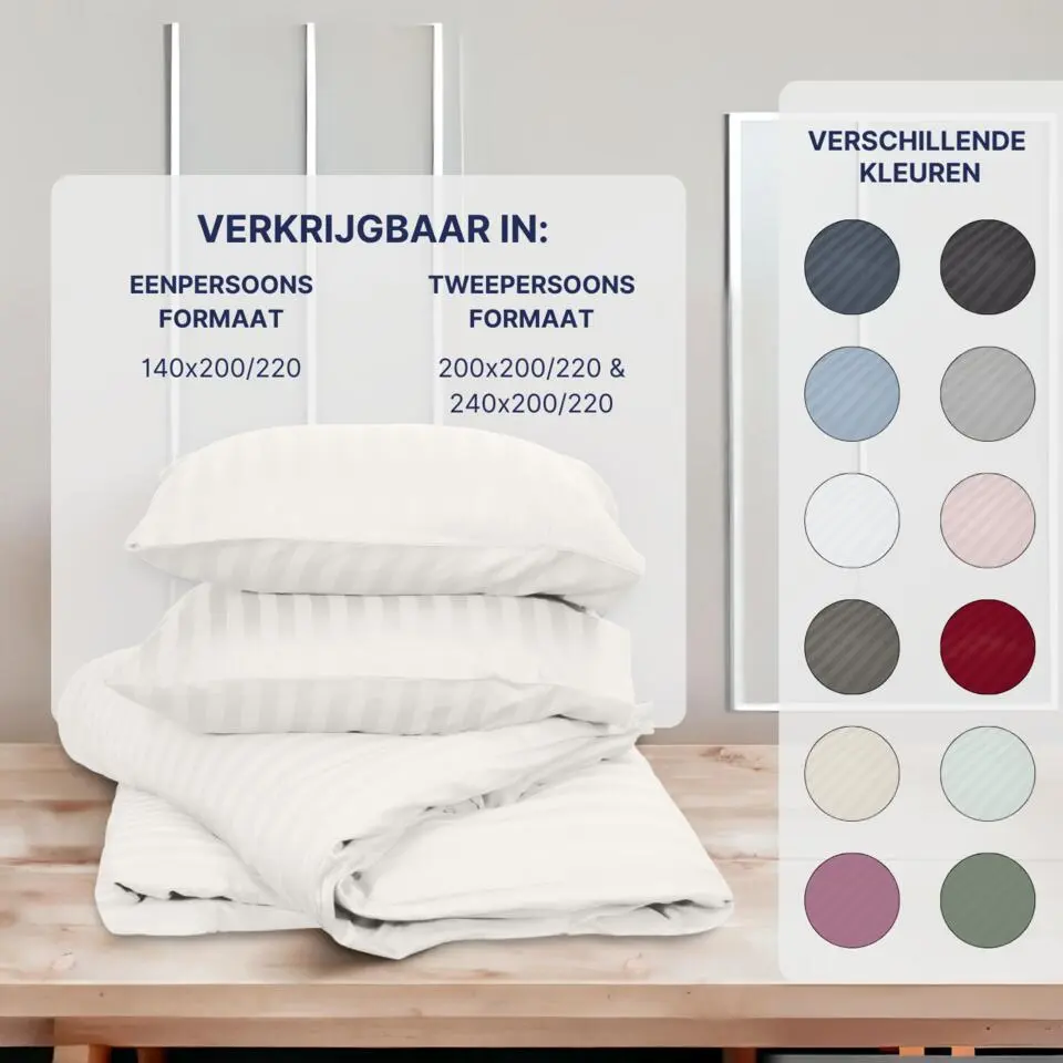 Ten Cate Katoensatijnen Dekbedovertrek - 240x200/220 - Naturel