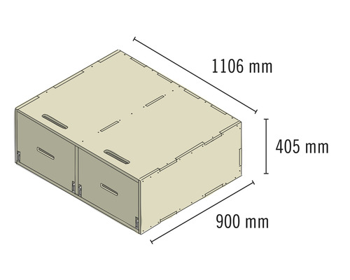 Buildify Campingbox Carolin ladesysteem voor VW, 900x1106x405 mm (LxBxH) (zonder montage- en bevestigingsmateriaal)