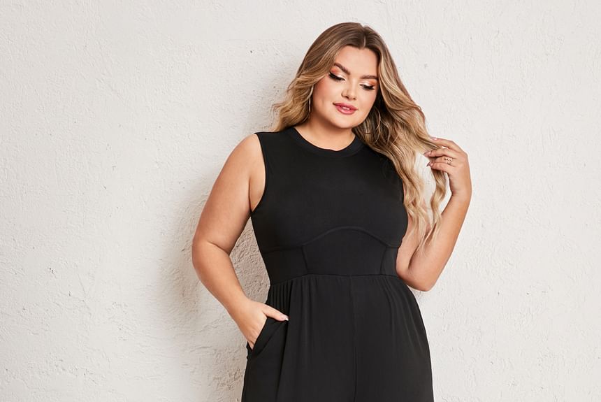 Double Crazy - Mouwloze effen jumpsuit