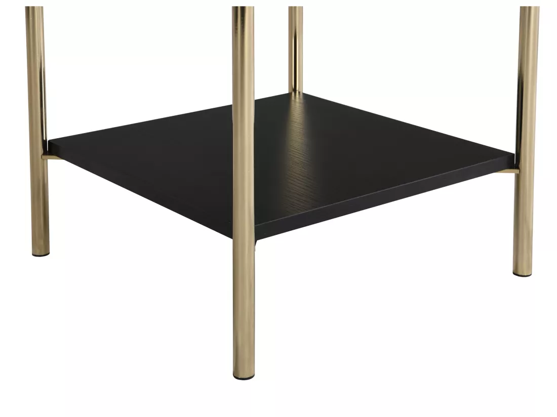Table de chevet 1 tiroir - MDF et métal - Noir et doré - MILAVIA de Pascal Morabito