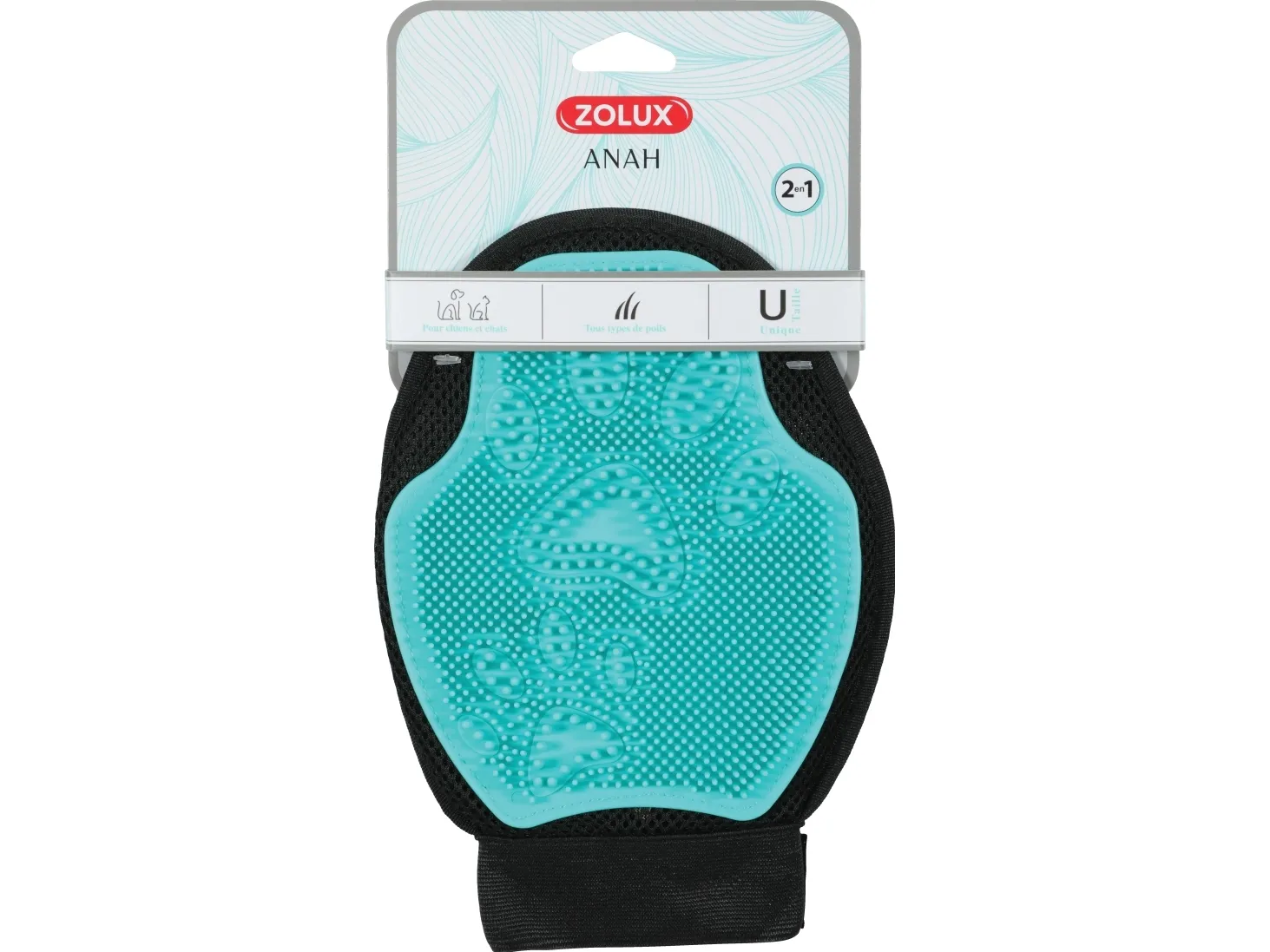 Zolux ANAH Double-sided care grooming glove 2 in 3, dog/cat , handske, hund/kat