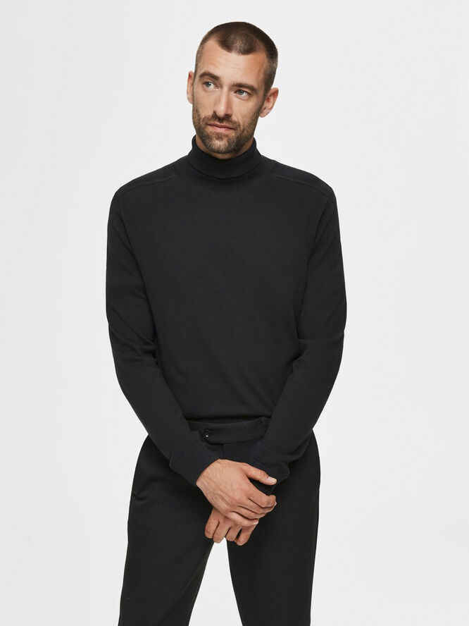 Selected Homme SLHBERG ROLL NECK B NOOS Sort