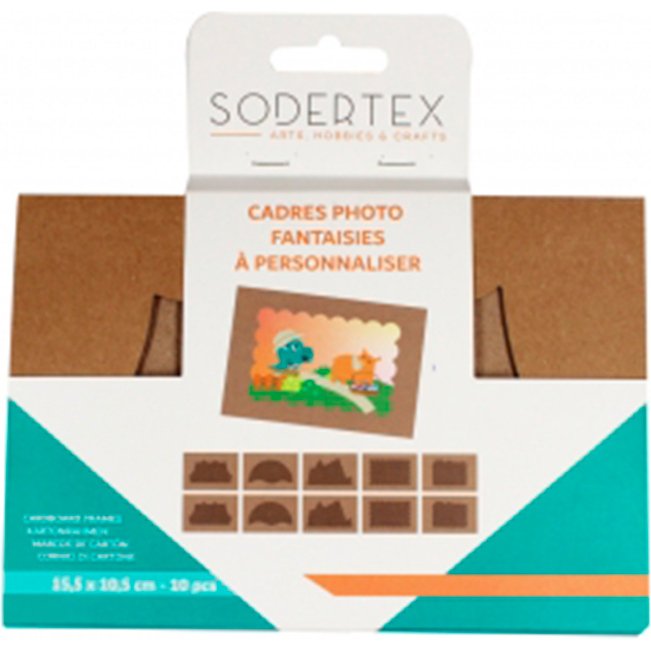 Cadres en carton sodertex fantaisie 15,5x10,5cm lot de  10 pieces 1 coloris