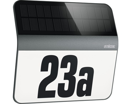 Steinel LED Solar Wandlamp 0,03W 4000K neutraal wit B 242 mm met huisnummerboog XSolar LH-N antraciet/wit