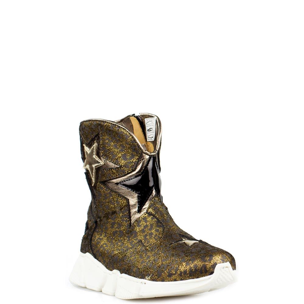 Zecchino d'Oro boots zwart - goud leopard 7800