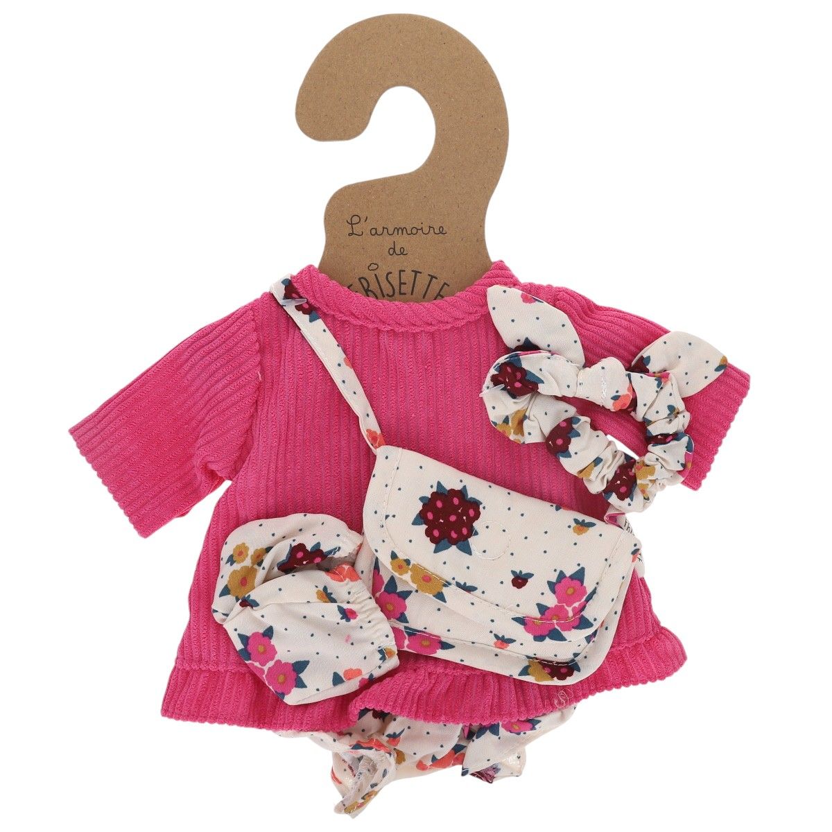 Tenue de poupée Pia robe velours rose - La vie en rose Frisette