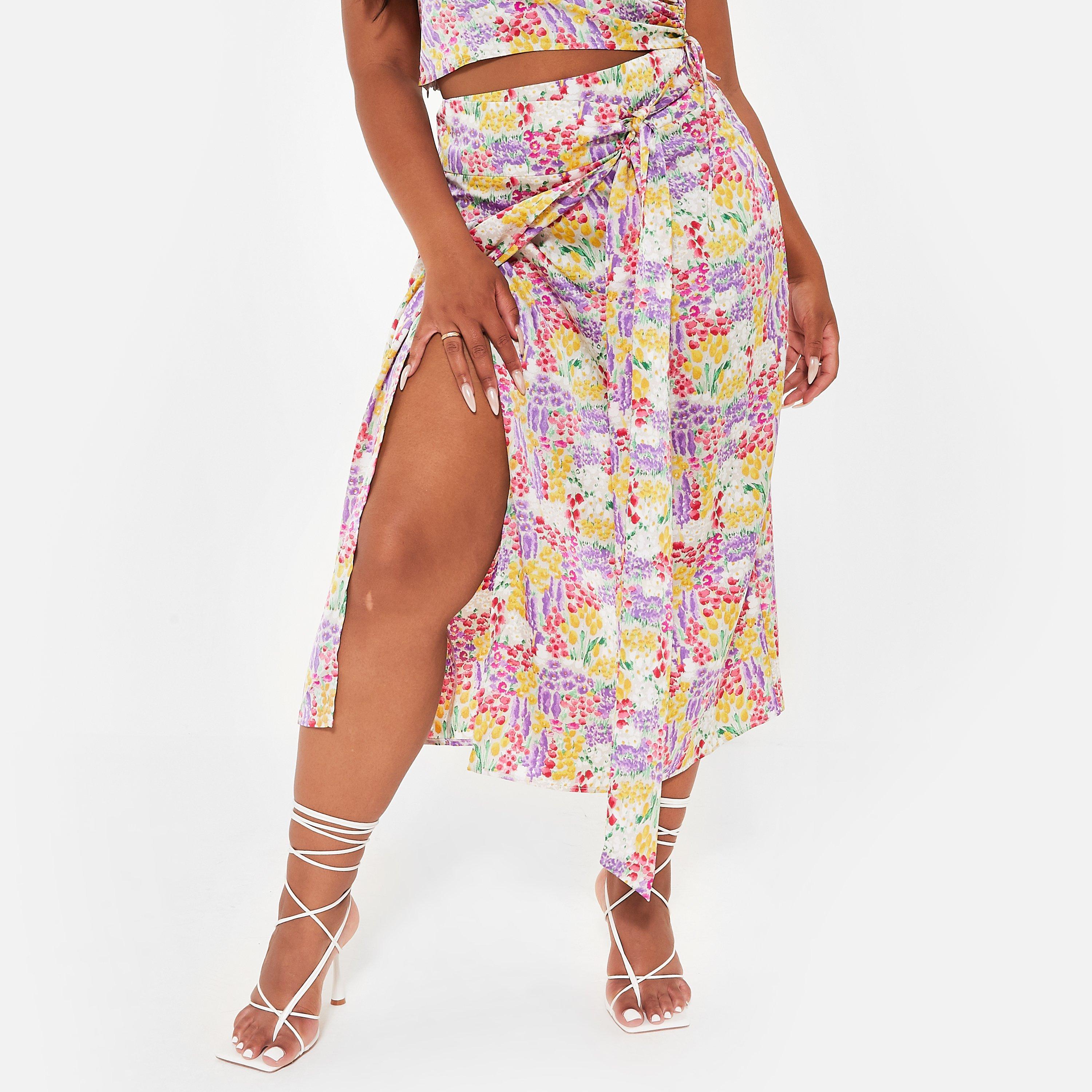 I Saw It First ISAWITFIRST Wrap Around Midaxi Skirt Co Ord