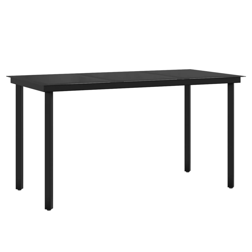 Mobilier de salle à manger de jardin avec coussins 7 pièces noir