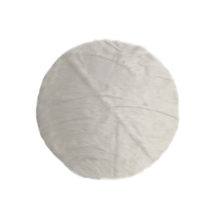 Tapis toucher doux blanc beige Ø90 x ep.3cm