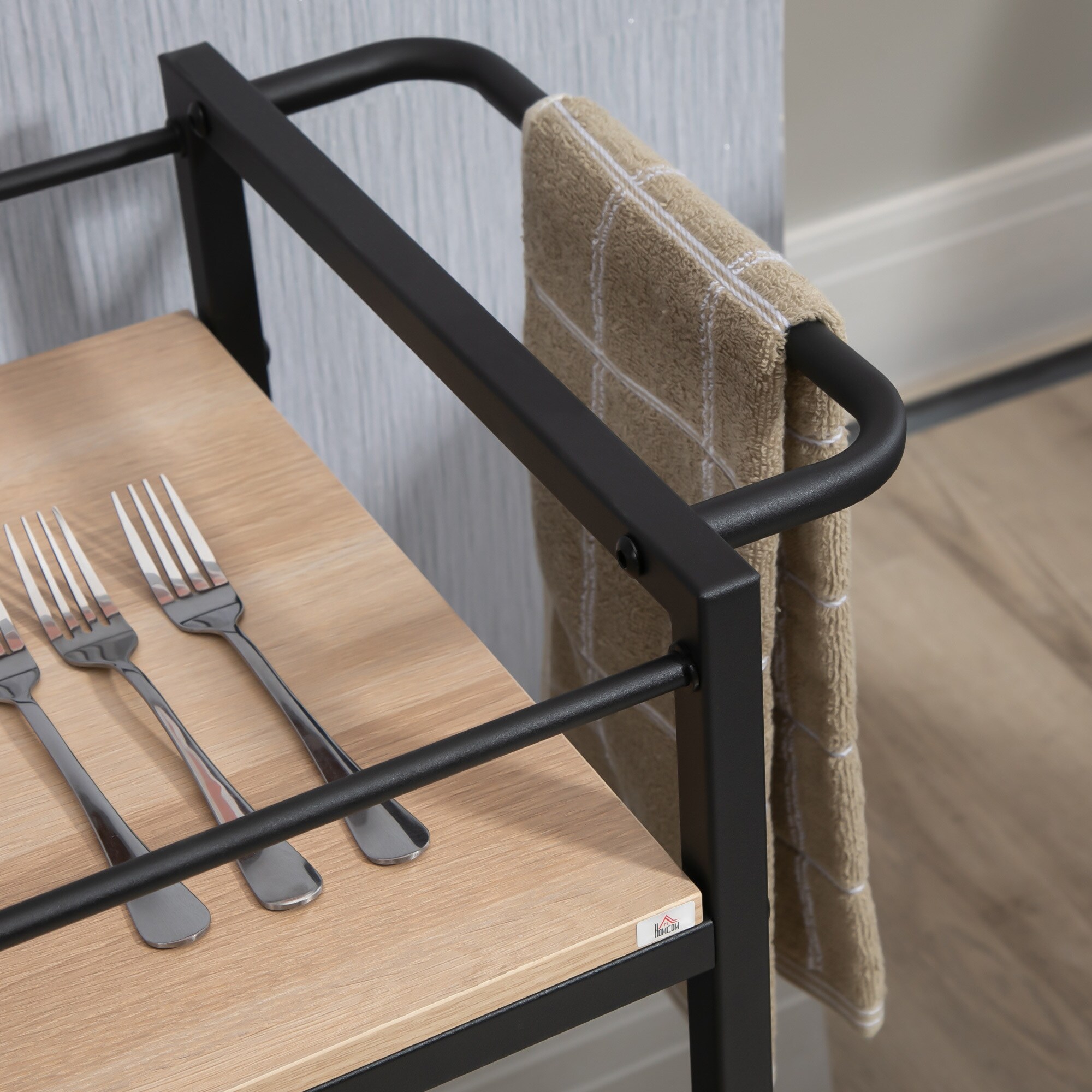 HOMCOM Küchenwagen mit Rollen natur 82L x 40B x 75H cm